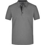 Hellgraue Bestickte Elegante Kurzärmelige James & Nicholson Kurzarm-Poloshirts aus Baumwolle für Herren Größe 3 XL 