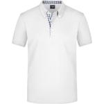 Weiße Bestickte Elegante Kurzärmelige James & Nicholson Kurzarm-Poloshirts aus Baumwolle für Herren Größe 3 XL 