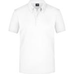 Weiße Bestickte Elegante Kurzärmelige James & Nicholson Kurzarm-Poloshirts aus Baumwolle für Herren Übergrößen 