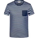 Dunkelblaue Gestreifte Maritime James & Nicholson Bio Shirts mit Tasche für Herren Größe XXL für den für den Sommer 