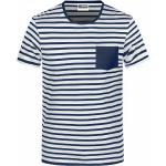 Dunkelblaue Gestreifte Maritime James & Nicholson Bio Shirts mit Tasche für Herren Größe S 