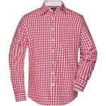 Rote Karo Langärmelige James & Nicholson Herrenlangarmhemden aus Baumwolle Größe 3 XL 