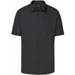 Schwarze Business Kurzärmelige James & Nicholson Shirts mit Tasche für Herren Größe XL 