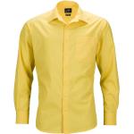 Gelbe Langärmelige James & Nicholson Herrenlangarmhemden aus Popeline Größe S 