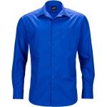 Royalblaue Langärmelige James & Nicholson Herrenlangarmhemden aus Popeline Größe 5 XL 