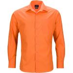 Orange Langärmelige James & Nicholson Herrenlangarmhemden aus Popeline Größe 4 XL 