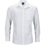Weiße Langärmelige James & Nicholson Herrenlangarmhemden aus Popeline Größe 5 XL 