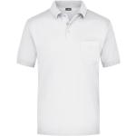 Weiße Kurzärmelige James & Nicholson Kurzarm-Poloshirts mit Knopf für Herren Größe 3 XL 
