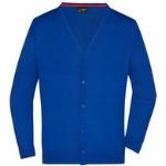 Royalblaue V-Ausschnitt Herrencardigans aus Baumwolle maschinenwaschbar Größe XXL 