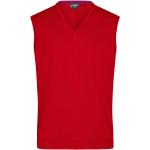 Rote James & Nicholson V-Ausschnitt Strickwesten aus Baumwolle maschinenwaschbar für Herren Größe XL 