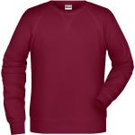Bordeauxrote James & Nicholson Bio Herrensweatshirts mit Reißverschluss mit Kapuze Größe XL 