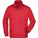 Rote Unifarbene James & Nicholson Stehkragen Zip Hoodies & Sweatjacken mit Reißverschluss aus Baumwolle mit Kapuze für Herren Größe S 