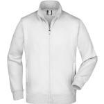 Weiße Unifarbene James & Nicholson Stehkragen Zip Hoodies & Sweatjacken mit Reißverschluss aus Baumwolle mit Kapuze für Herren Größe XXL 