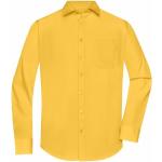 Gelbe Langärmelige James & Nicholson Herrenlangarmhemden aus Popeline Größe M 