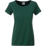 Dunkelgrüne James & Nicholson Bio T-Shirts enganliegend für Damen Größe XS 