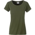 Olivgrüne James & Nicholson Bio T-Shirts enganliegend für Damen Größe M 