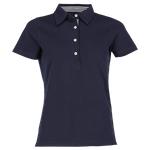 Marineblaue Karo Elegante James & Nicholson Damenpoloshirts & Damenpolohemden mit Knopf Größe L 