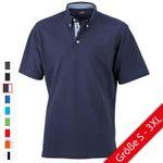 Marineblaue Karo James & Nicholson Herrenpoloshirts & Herrenpolohemden mit Knopf Größe 3 XL 
