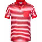 Rote Maritime James & Nicholson Bio Shirts mit Tasche mit Knopf aus Baumwolle für Herren Größe L 