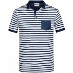 Marineblaue Maritime James & Nicholson Bio Shirts mit Tasche mit Knopf aus Baumwolle für Herren Größe XL 