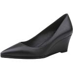 Schwarze Elegante Keilabsatz High Heels & Stiletto-Pumps aus Leder atmungsaktiv für Damen Größe 35 