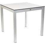 Jan Kurtz - Quadrat Tisch - silber, rechteckig, Laminat/HPL,Metall - 90x75x90 cm - weiß (492520+471805) (818) 90 x 90 cm