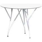 Reduzierte Weiße Moderne Runde Design Tische 100 cm pulverbeschichtet Höhe 50-100cm 