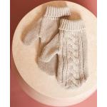 Offwhitefarbene JAN ‘N JUNE Bio Nachhaltige Strick-Handschuhe aus Baumwolle für Damen Einheitsgröße 