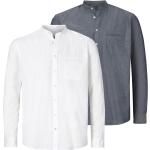 Weiße Bestickte Stehkragen Stehkragenhemden für Herren Größe 4 XL Große Größen 