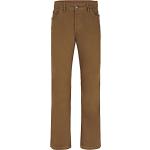 Braune Stretch-Jeans mit Reißverschluss aus Baumwolle für Herren Große Größen Weite 38, Länge 34 