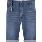 Blaue Jeans-Bermudas mit Reißverschluss aus Denim für Herren Große Größen Weite 40 für den für den Frühling 