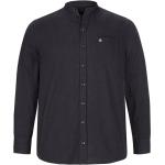 Schwarze Langärmelige Stehkragen Stehkragenhemden mit Knopf aus Baumwolle für Herren Größe 4 XL Große Größen 