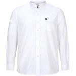 Weiße Langärmelige Stehkragen Stehkragenhemden mit Knopf aus Baumwolle für Herren Größe 4 XL Große Größen 