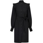 Reduzierte Schwarze Elegante Jane Lushka Midi Shirtkleider mit Rüschen aus Jersey für Damen Größe S für den für den Herbst 