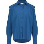 Reduzierte Blaue Jane Lushka Festliche Blusen mit Rüschen aus Jersey für Damen Größe M 