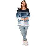 Marineblaue Langärmelige Janet & Joyce Rundhals-Ausschnitt Rundhals-Pullover für Damen Größe L Große Größen 