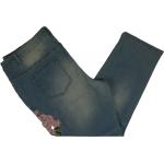 Reduzierte Hellblaue Bestickte Janet & Joyce Ripped Jeans & Zerrissene Jeans aus Denim für Damen 