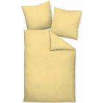 Gelbe Unifarbene Allergiker Janine bügelfreie Bettwäsche mit Reißverschluss aus Baumwolle 155x200 