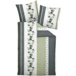 Silberne Blumenmuster Moderne Janine Tango bügelfreie Bettwäsche aus Baumwolle 155x220 