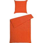 Orange Unifarbene Janine bügelfreie Bettwäsche mit Reißverschluss aus Baumwolle 135x200 2-teilig 