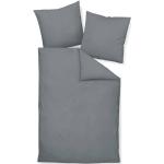 Silberne Janine Seersucker Bettwäsche mit Reißverschluss aus Baumwolle 135x200 
