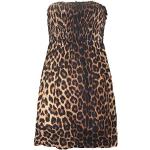Braune Animal-Print Ärmellose Mini Minikleider & kurze Kleider mit Leopard-Motiv aus Viskose für Damen Größe S für den für den Sommer 