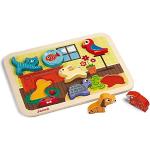 Janod Chunky-Puzzle aus Holz, Haustiere, 7 Teile,