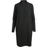 Schwarze Langärmelige Herbstkleider aus Polyester für Damen Größe L für den für den Herbst 