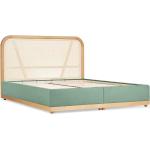 Grüne Minimalistische Betten mit Bettkasten aus Rattan mit Stauraum 160x200 