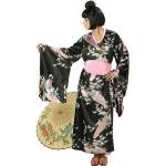 Schwarze Blumenmuster Asien-Kostüme aus Polyester für Damen Größe XL 