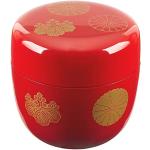 Rote Asiatische Teedosen mit Ornament-Motiv 