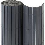 JAROLIFT PVC Sichtschutzmatte / Sichtschutzzaun PREMIUM | 80 x 600 cm (2 x 3 m) | grau | ohne Abdeckprofile