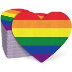 JarThenaAMCS LGBT Pride Papierservietten, herzförmig, Regenbogen-Einweg-Servietten, bunte Lunch-Servietten für Gay Pride Day, Partyzubehör, Tischdekoration, 80 Stück