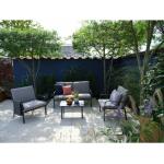 Reduzierte Silbergraue JATI&KEBON Lounge Gartenmöbel & Loungemöbel Outdoor aus Aluminium 4-teilig 2 Personen 